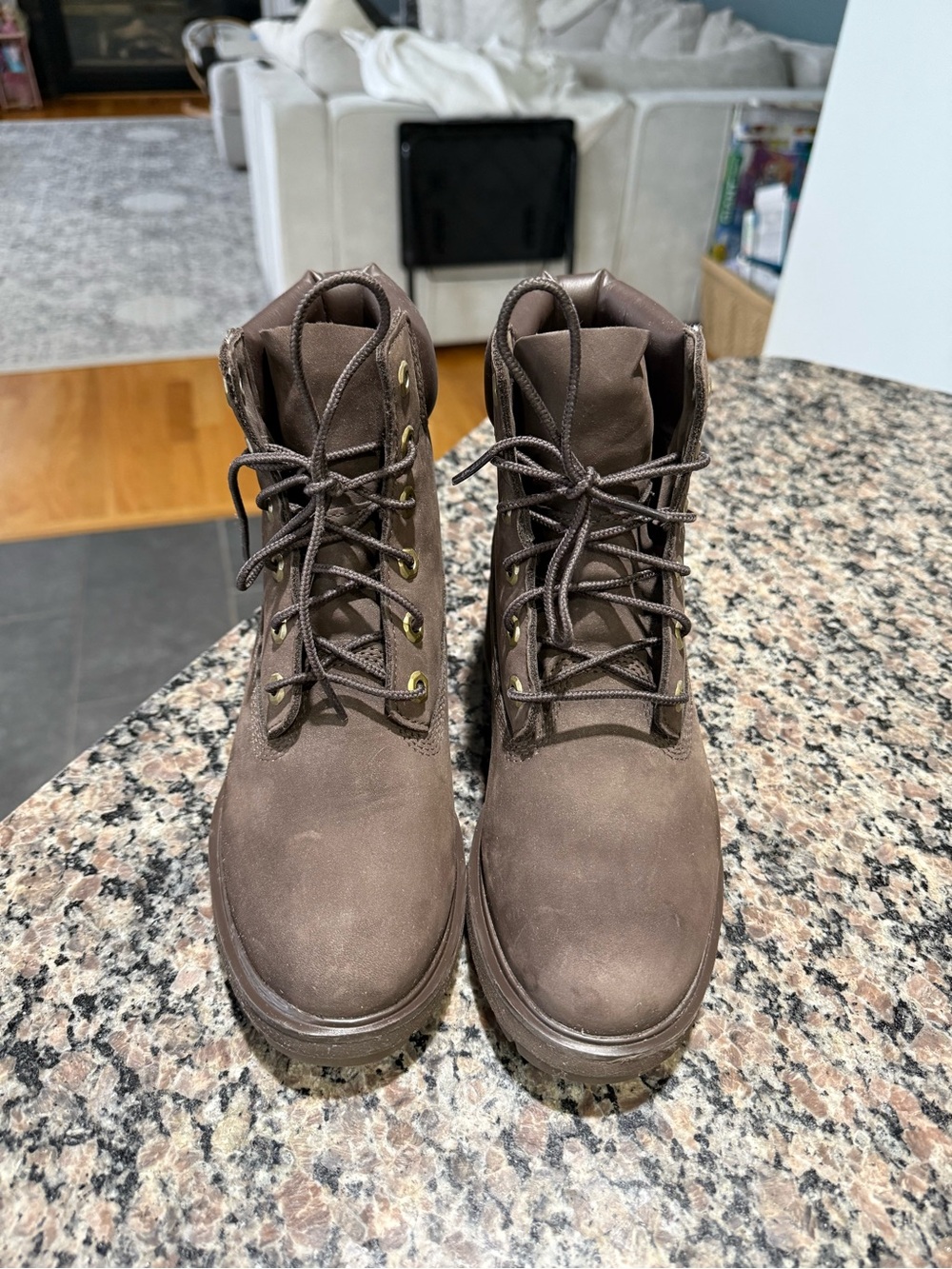 Women’s Brown Leather Lace-Up Work Boots